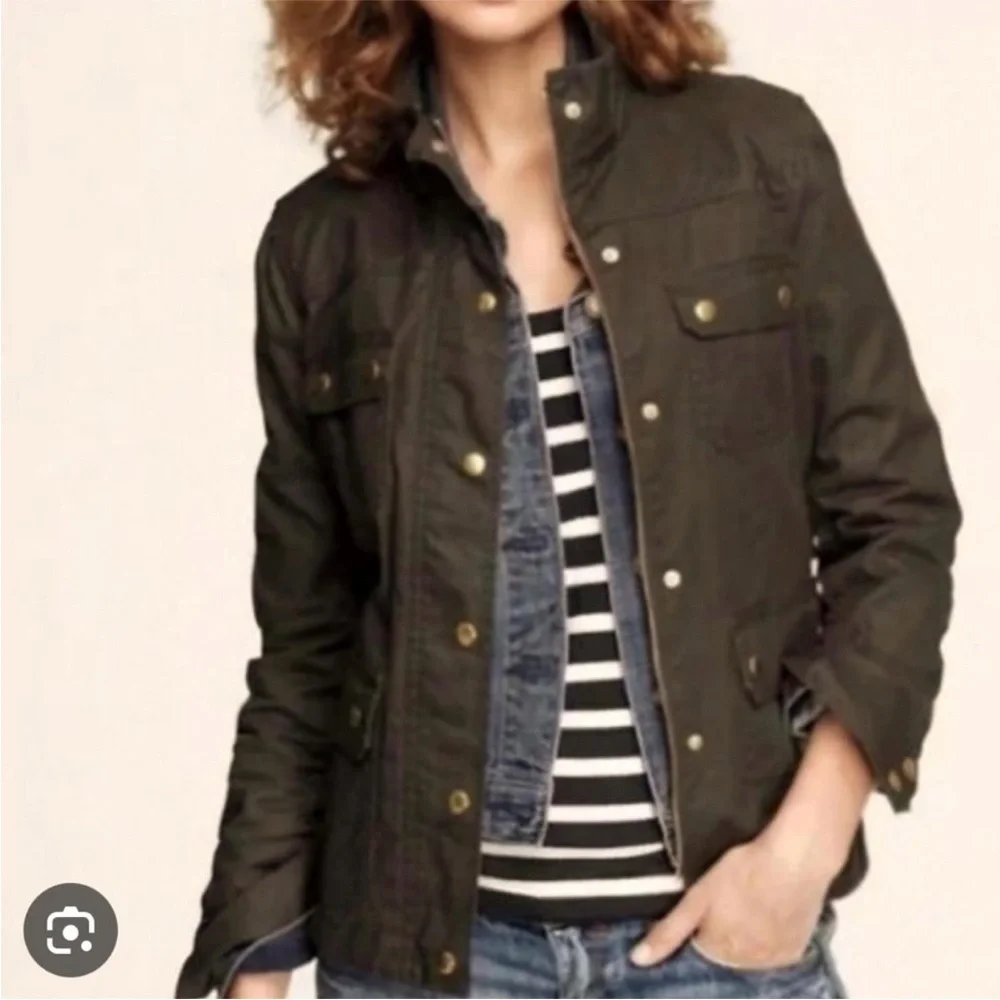 💚 J.Crew Relaxed Boyfriend Downtown Field Jacket | XXS | Classic Olive - Picture 2 of 6